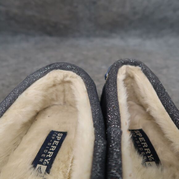 Sperry Shoes Women 6 Moccasin Flats Slip On Leather Metallic Shimmer Slipper Bow - Picture 11 of 13